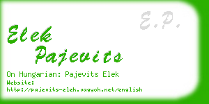 elek pajevits business card